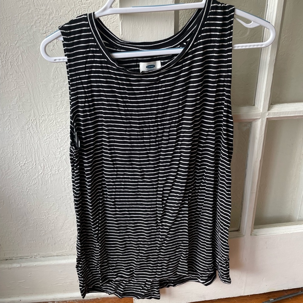 Black + White Striped Old Navy Tank